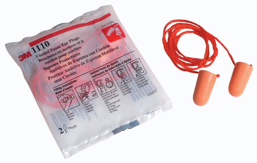 PROTETOR AURICULAR PLUG 1110 ESPUMA MOLDÁVEL COM CORDÃO 13DB - 3M - FERRAMENTAS GERAIS