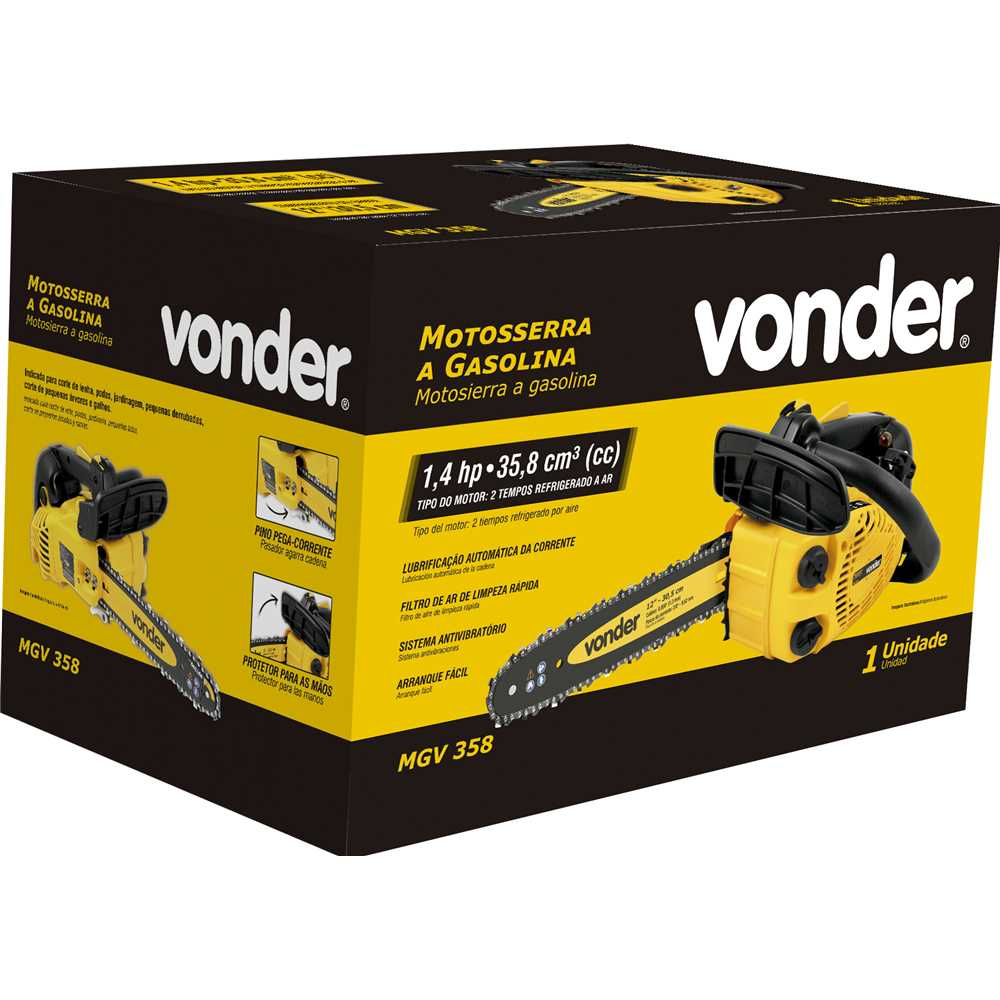 Motosserra a Gasolina 35,8cm³ (cc) MGV 358 - VONDER - Ferramentas