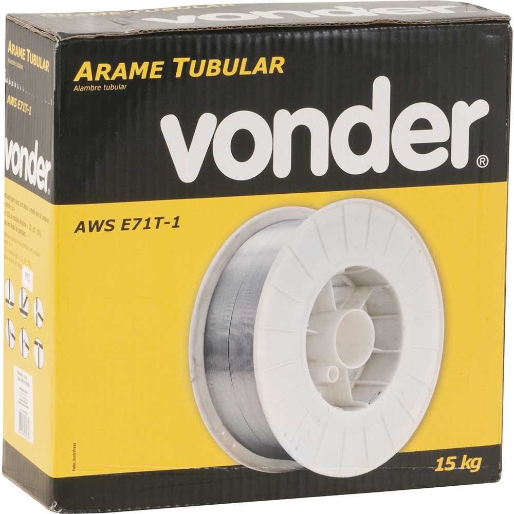Arame tubular E71T-1C com 1,2 mm rolo com 15 kg - VONDER