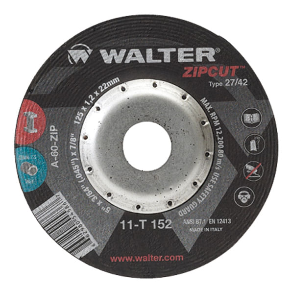 Disco de corte 177,8 mm x 1,6 mm x 22 mm ZipCut 11T172 - WALTER