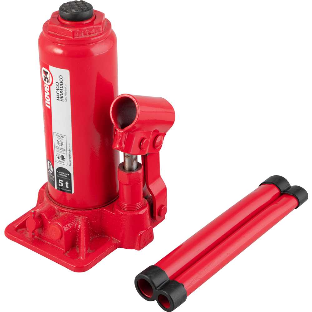 Macaco Hidráulico Garrafa 5,0 TON - NOVE54 - Ferramentas Gerais