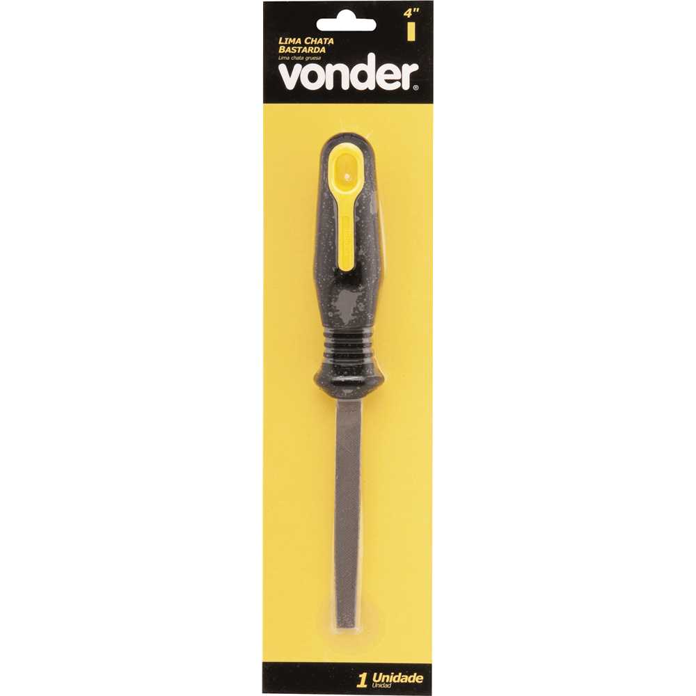 Lima Chata Bastarda 4” 100mm com Cabo Encartelada VONDER