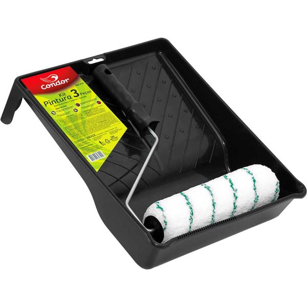 Kit com Rolo de Microfibra Suporte e Bandeja 23 cm 818 971547 - CONDOR