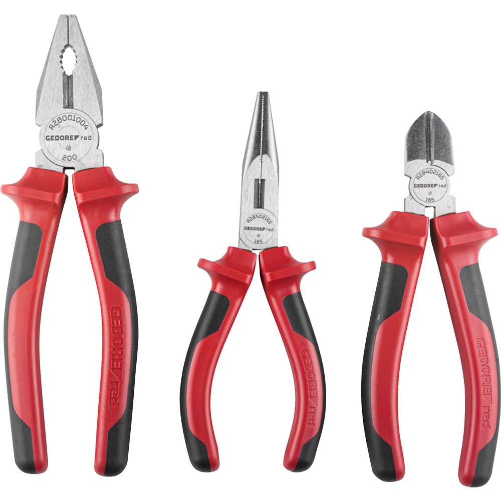 Jogo de alicates com 3 peças R28001004 - GEDORE RED - Ferramentas