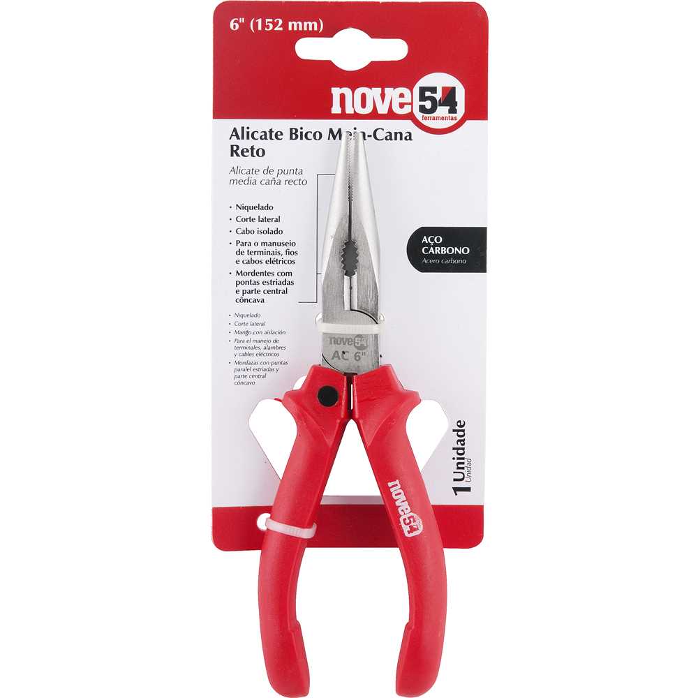 Alicate Bico Meia-Cana Reto 6