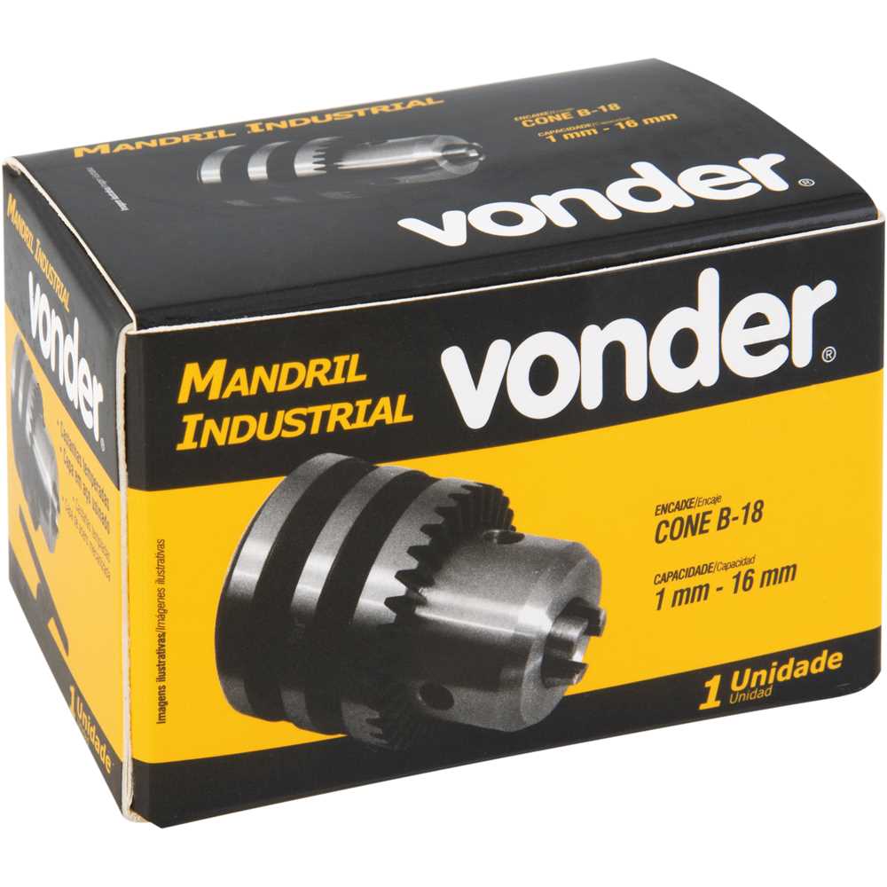 Mandril 16P B-18 Industrial 1,0-16,0mm com Chave n°3 - VONDER