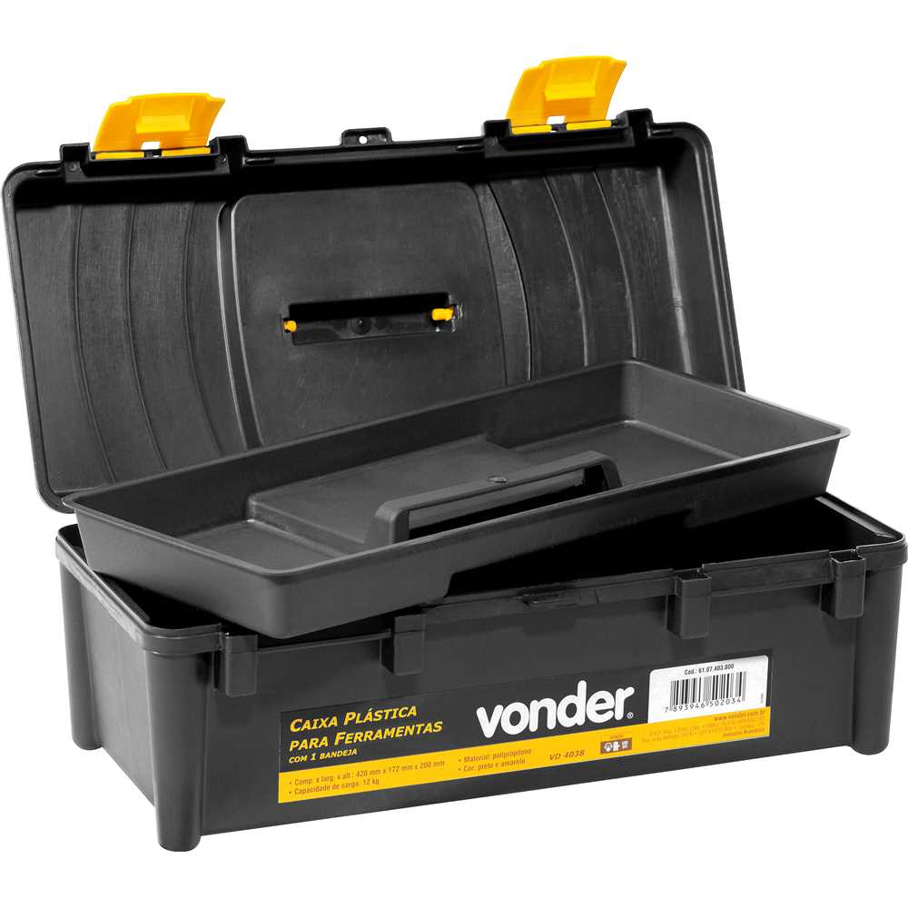 Caixa Plástica com 1 Bandeja 420x172x200mm VD 4038 - VONDER