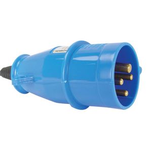 あじゅ Plugue corpo de nylon 3P+T 16A 220 V~ 9H azul 9H AZ N-4079 IP44