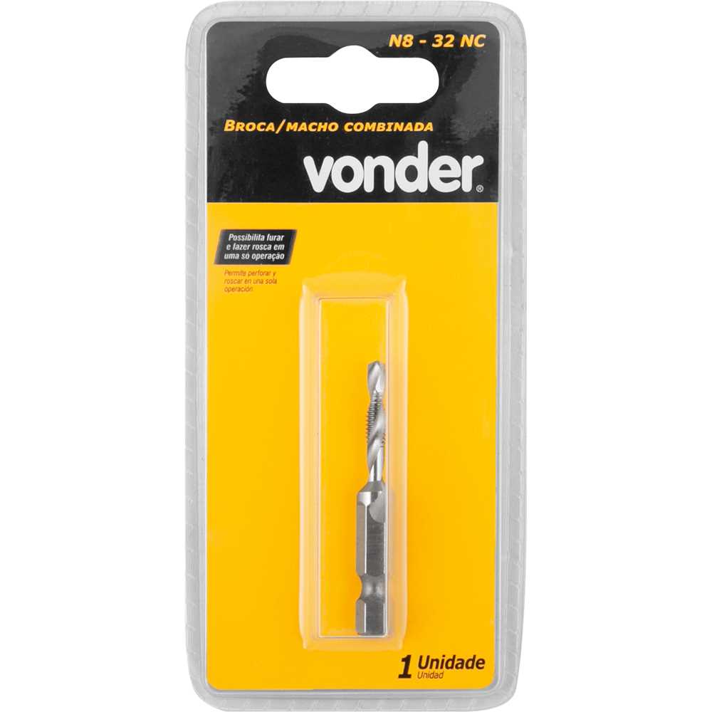 Broca/Macho Combinado N8 - 32 NC - VONDER - Ferramentas Gerais