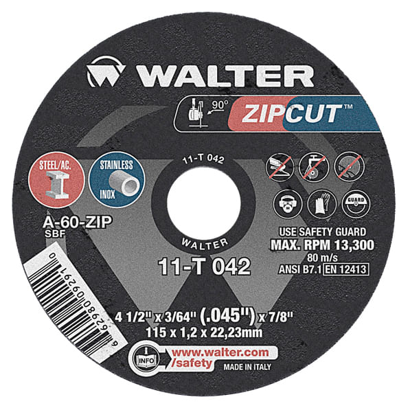 Disco de corte 228,6 mm x 2,0 mm x 22,23 mm ZipCut 11T092 - WALTER
