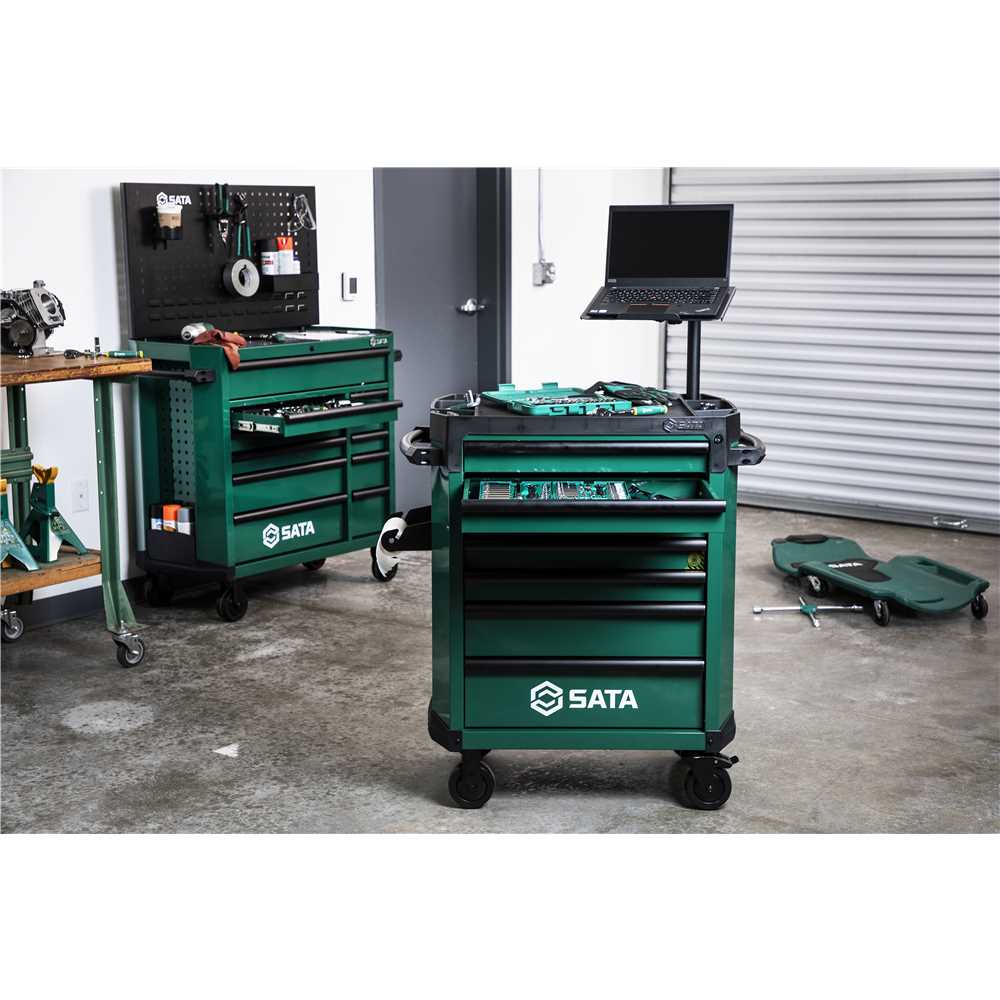Carro para ferramentas com 7 gavetas verde ST95113G-R SATA