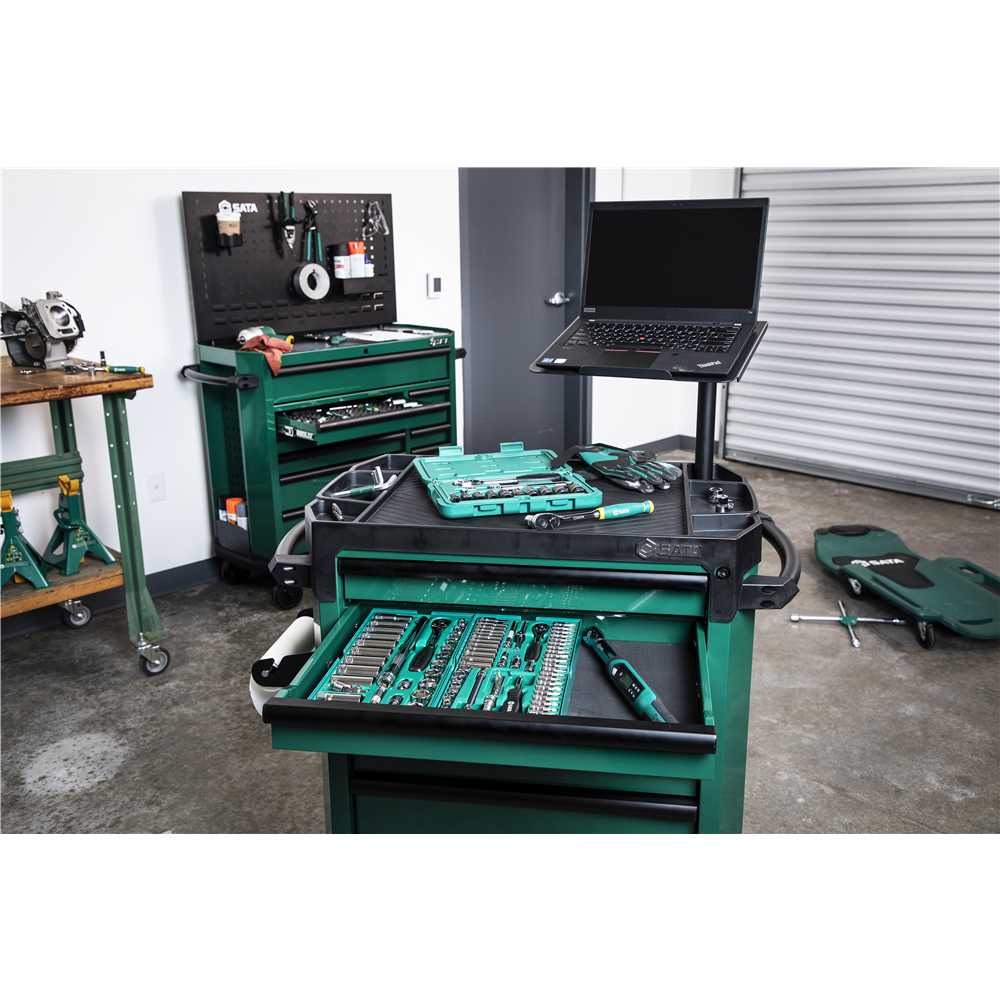 Carro para ferramentas com 7 gavetas verde ST95113G-R SATA