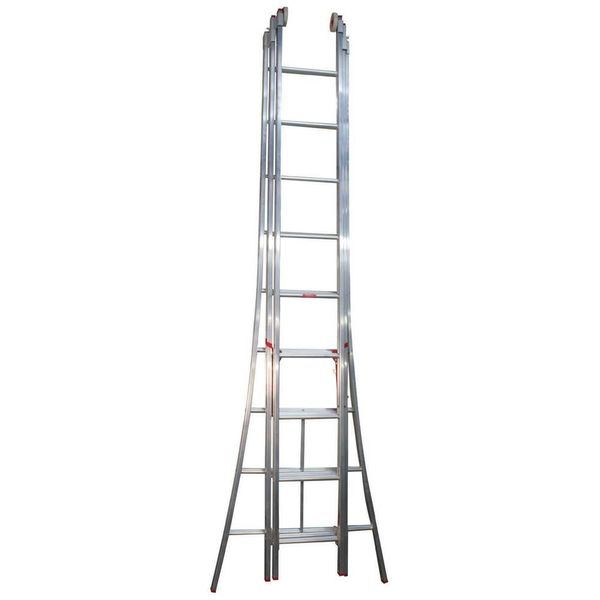 Escada de Alumínio Extensível (4 em 1) 3 Lances 24 Degraus 5,53m - Alulev