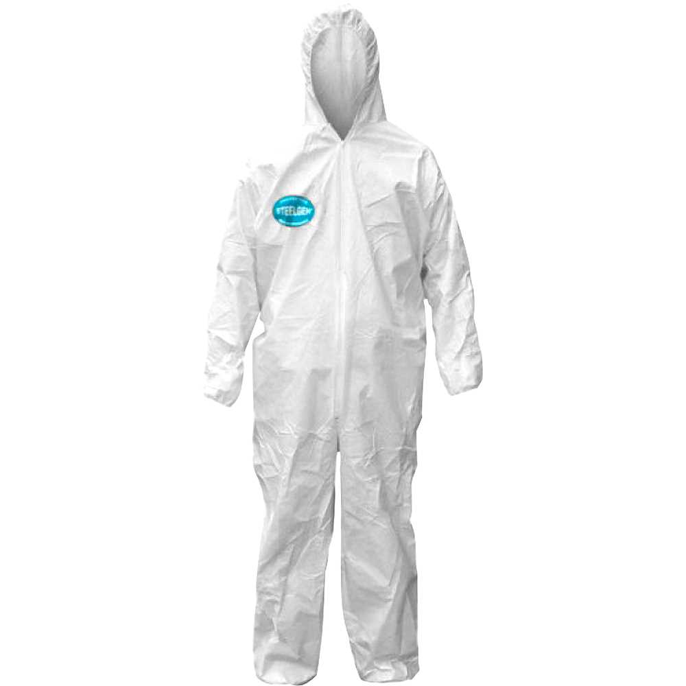 Macacão de Proteção com Capuz e Mangas Longas Branco VIC85111 - Vicsa - Macacão de Proteção com Capuz Steelgen M Branco VIC85111 - Vicsa