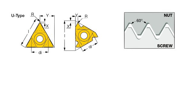 Pastilha Rosca Externa 16ERM AG60 5903266 - ISCAR