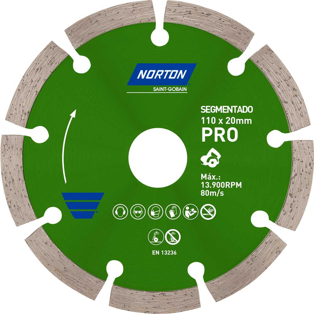 Encontraproduto.com.br - Disco Diamantado 110mmx20mm Segmentado - Norton