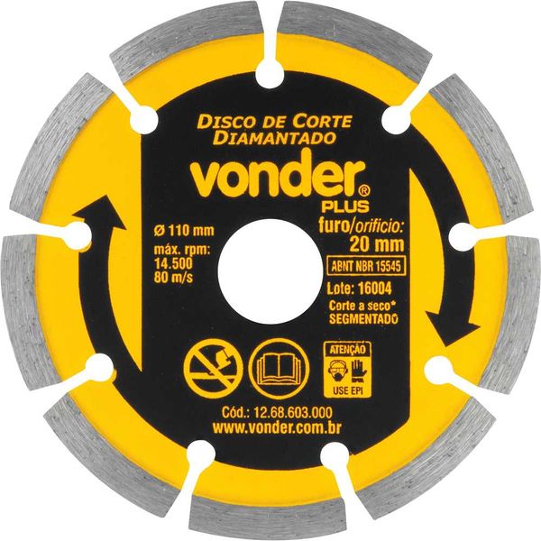 Disco De Corte Diamantado Para Materiais De Construção 3 Peças Segmentado - VONDER