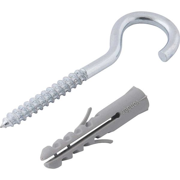 Gancho 5,5mm x 70mm com Bucha de Nylon 8mm G-8 - VONDER