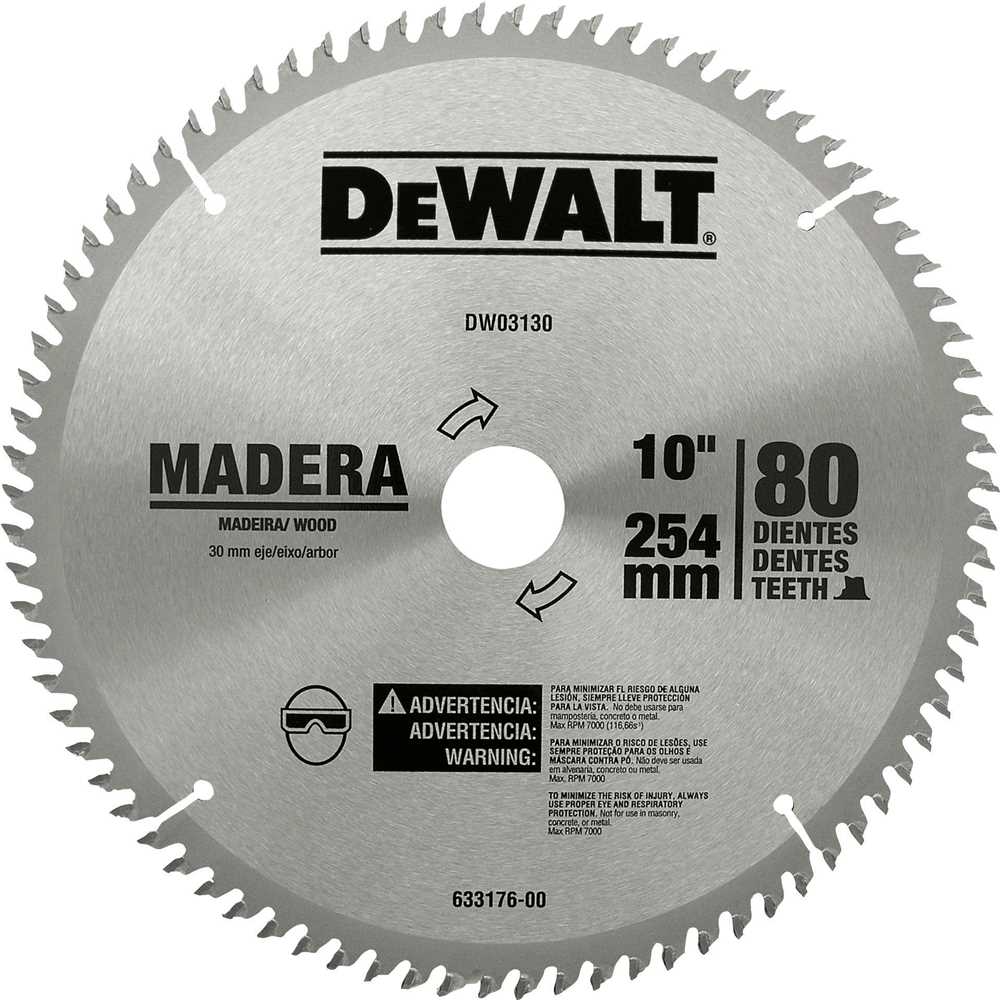 Lâmina de serra circular 254mm x 30mm 80 dentes metal duro/vídea - DEWALT
