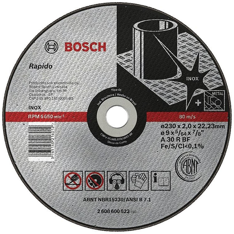 Disco de corte 230 mm x 2,0 mm x 22,23 mm expert - BOSCH