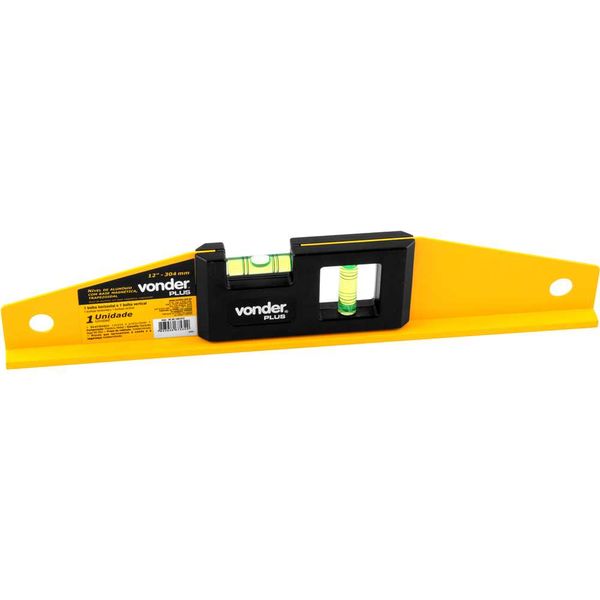 Nível de alumínio 12" com base magnética trapezoidal - VONDER PLUS
