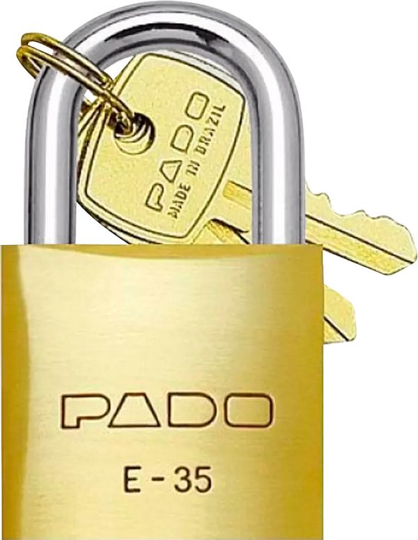 Cadeado de latão 35,0 mm com mesmo segredo 2 chaves 51018821 - PADO
