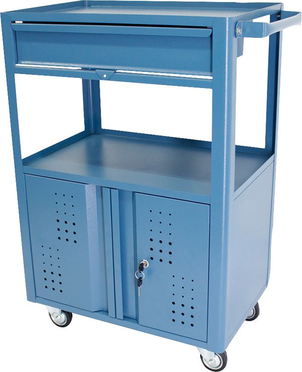 Carro para ferramentas 60cm x 40cm x 90,5cm semifechado 90 kgf azul NC-9 NOCRAM