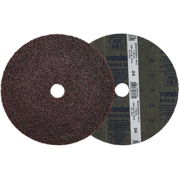 Lixa Disco de Fibra 180MM G24 para Aço VDF 12 - VONDER