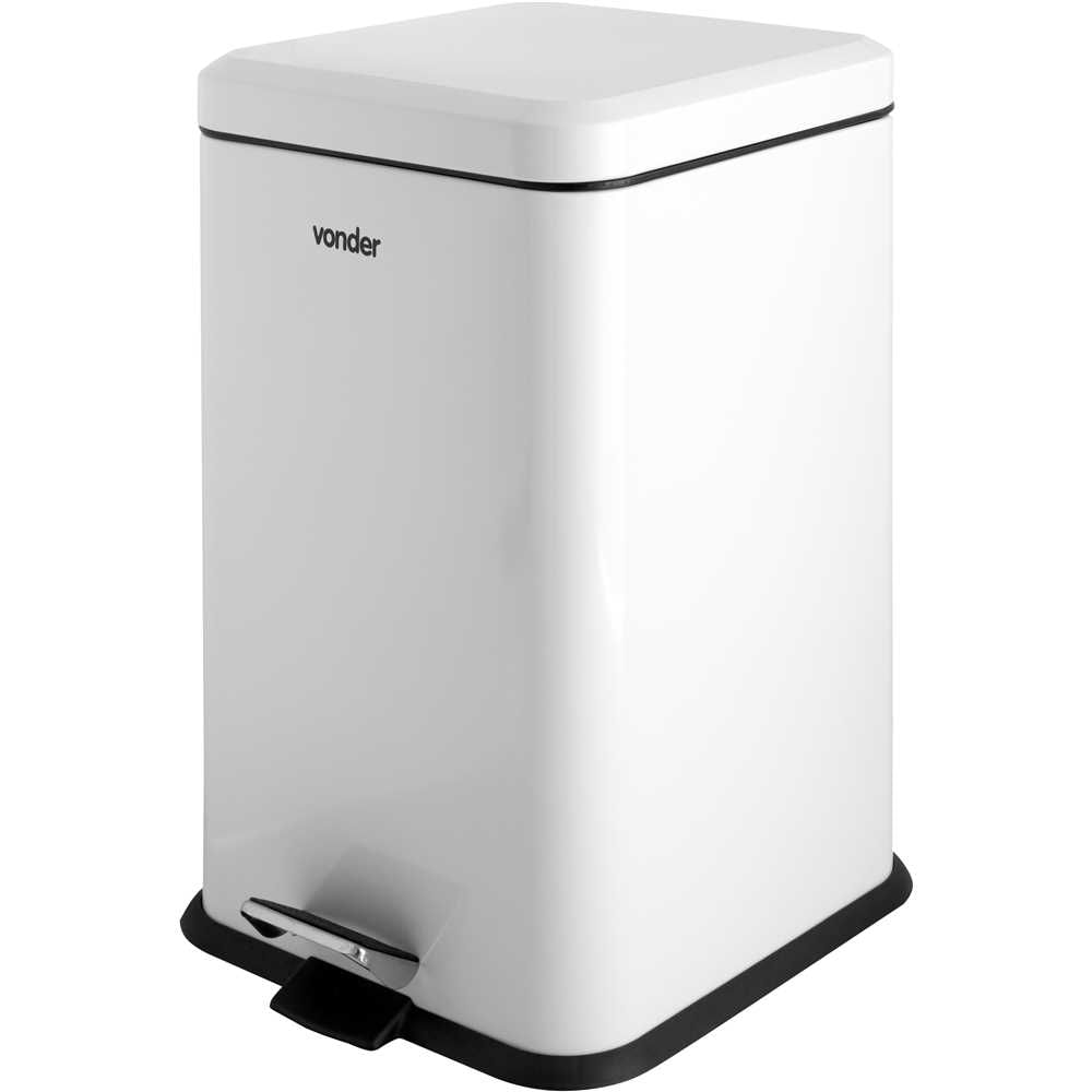 Lixeira retangular 20 litros inox branca - VONDER - Ferramentas Gerais