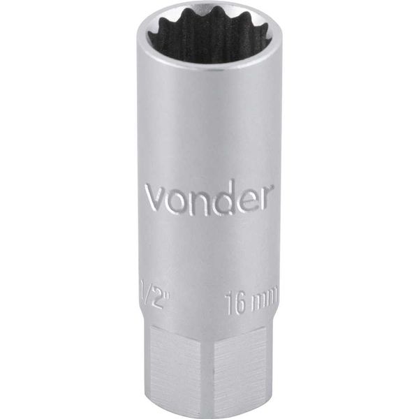 Soquete para vela de ignição encaixe 1/2" 16 mm estriado VONDER