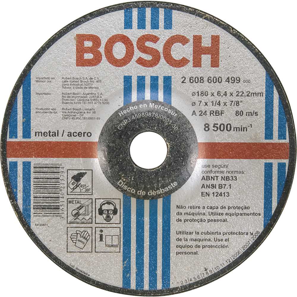 Disco de desbaste 177,8 mm x 6,4 mm x 22,23 mm Expert - BOSCH