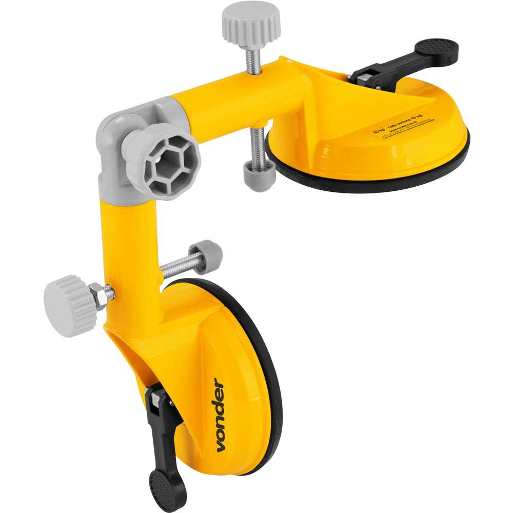 Ventosa dupla articulada 128 mm alumínio VONDER - Ferramentas Gerais