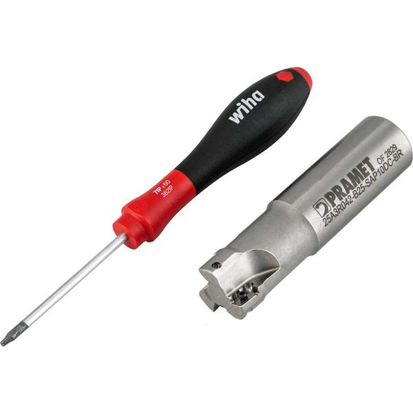 Fresa Topo Intercambiável 90° para pastilhas APKT 1003 SAP10D - PRAMET Fresa topo intercambiável 90° para insertos APKT 1003 25mm SAP10D PRAMET