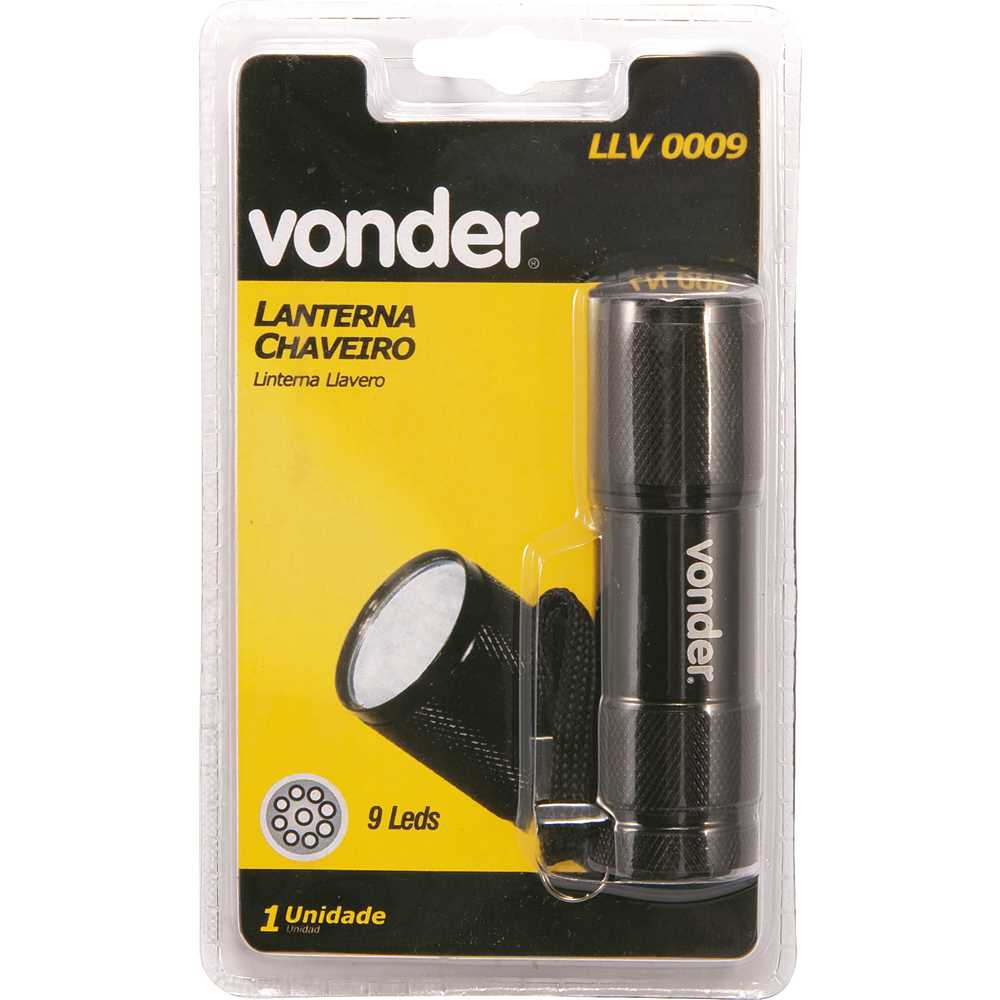 Lanterna Chaveiro com 9 LEDS LLV 0009 - VONDER - Ferramentas Gerais
