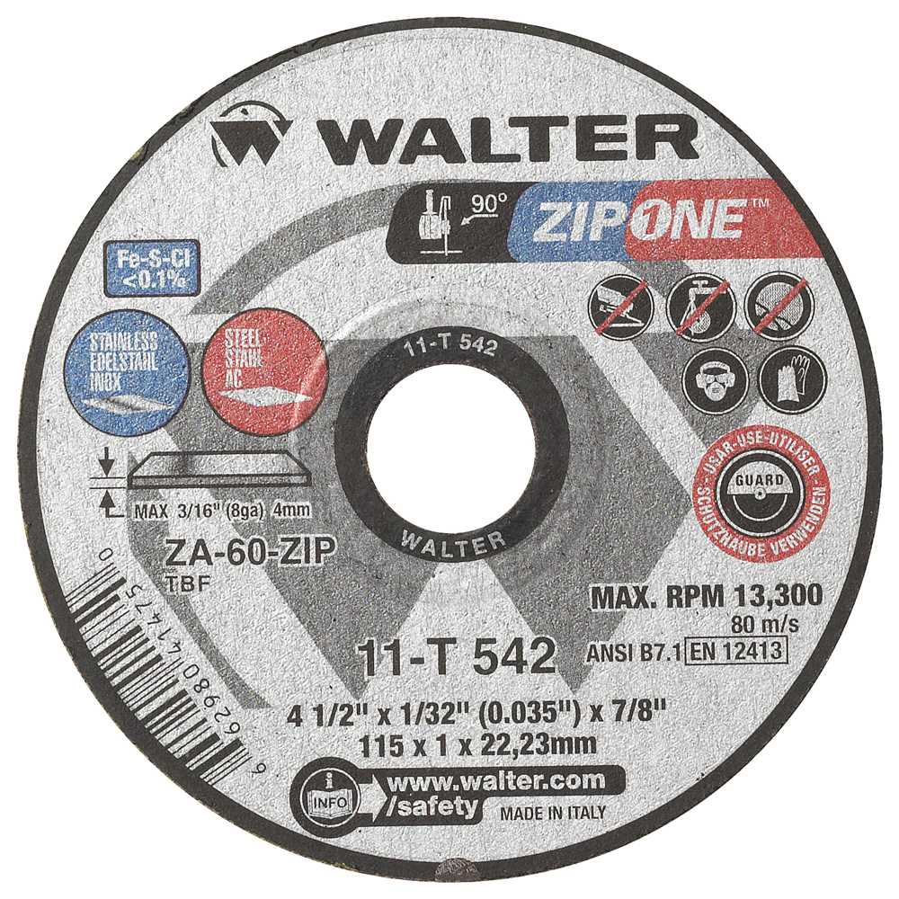 Disco de Corte Walter 4.1/2 X 1,2mm X M14 Zipcut