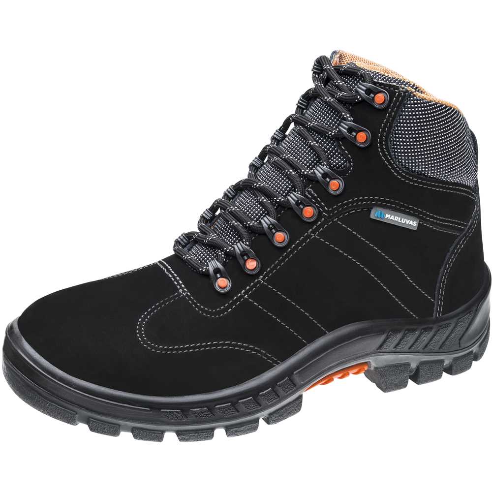 Botina Nobuck com Cadarço Premier Preta Marluvas Ferramentas