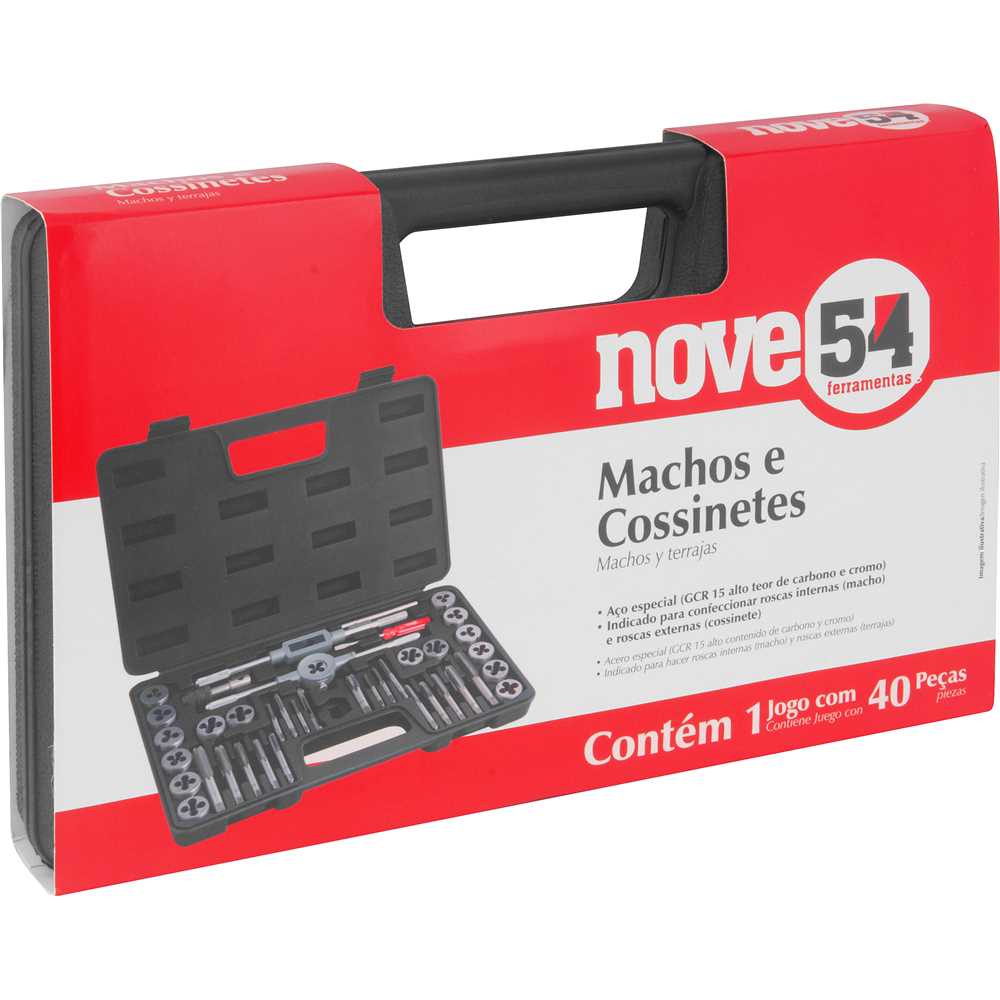 Jogo de Machos e Cossinetes com Maleta 40 Peças - NOVE54