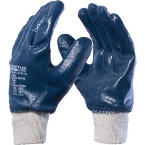 Luva Nitrílica Azul com Punho de Malha Lightflex Total DA26602