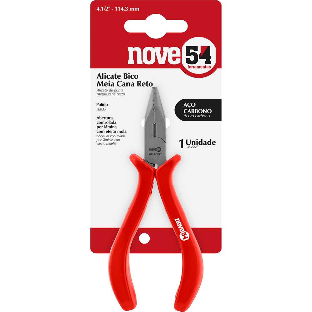 カナダ Alicate bico meia cana reto 4.1/2