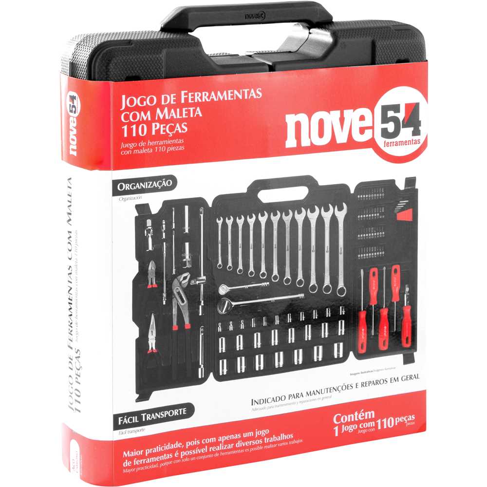 Jogo de ferramentas 110 peças - NOVE54 - Ferramentas Gerais