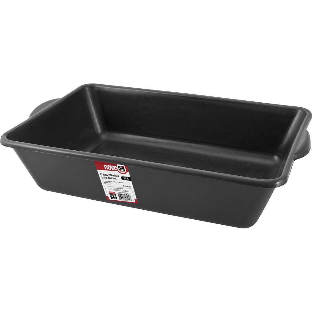 Caixa Plástica Retangular para Massa 20L 600x370x140mm - NOVE54