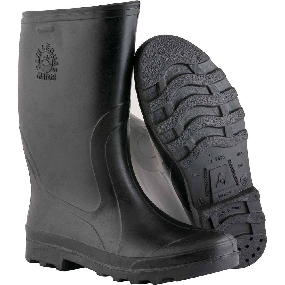 Bota de Borracha Cano Curto Preta sem Forro Sete Léguas