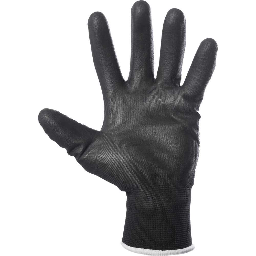 Luva de Nylon Palma Poliuretano Preta Flextactil DA12100PT - DANNY