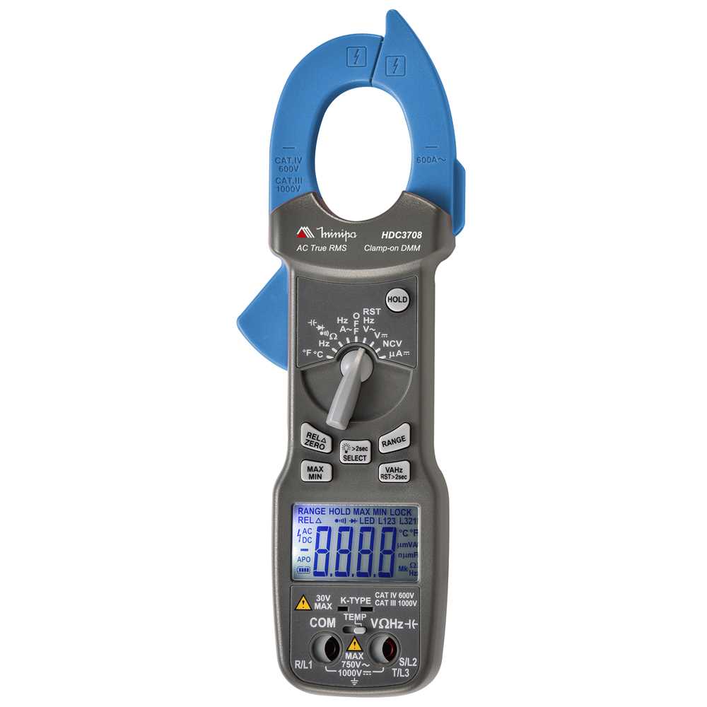 Alicate Amperímetro Digital 1000V 600A Categoria IV HDC-3708