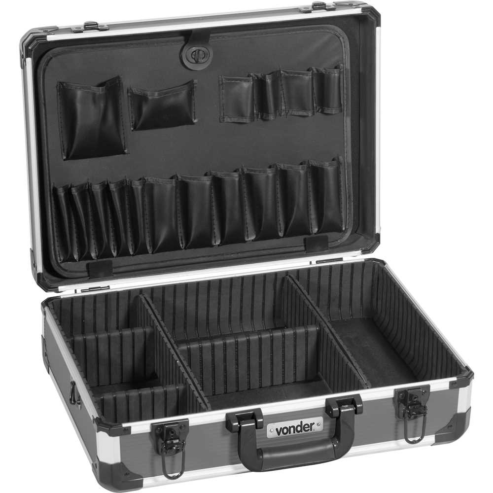 Maleta para Ferramentas Profissional Cinza com Chave MFV314