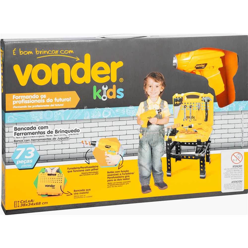 Bancada Com Ferramentas De Brinquedo 73 Peças 8099000073 - Vonder