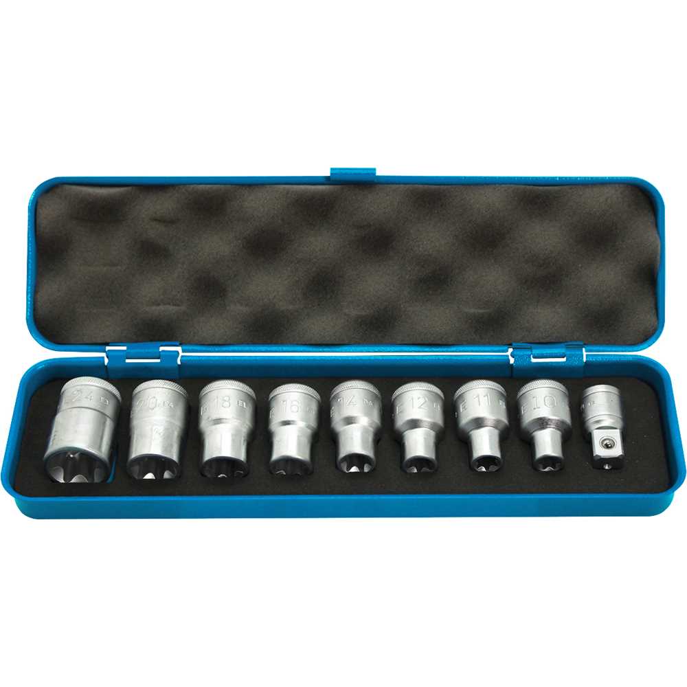 Jogo Soquete Torx com 9 Peças 1/2