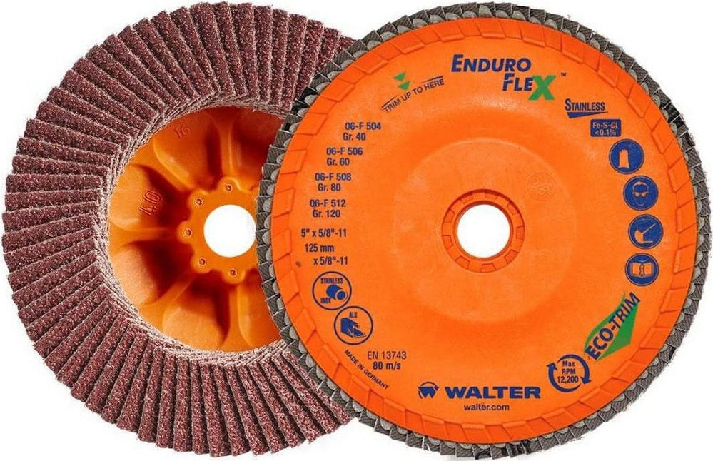 Disco de Lixa Flap disc 115x22 Grão 40 para Inox - Walter