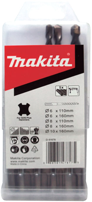 jogo de Broca Encaixe tipo SDS Plus 6,0 A 10,0 mm 5 Peças D61678