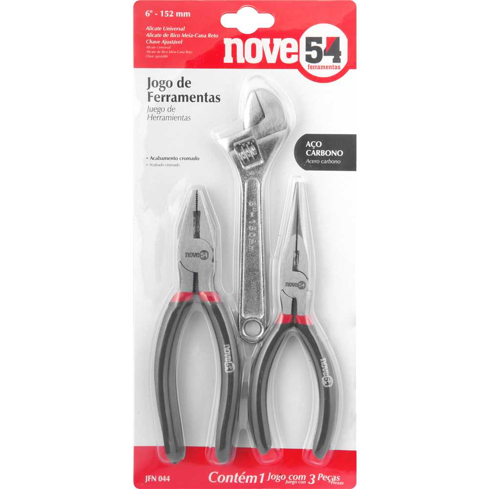Jogo de Ferramentas com 3 Peças JFN 044 Uso Leve - NOVE54